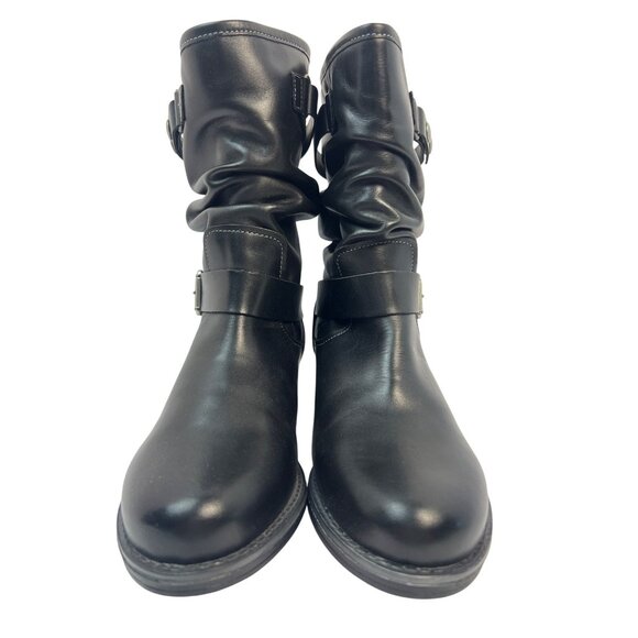 Eric Michael Womens Black Leather Pull On Moto Laguna Boot Size EU 38 - Picture 7 of 9